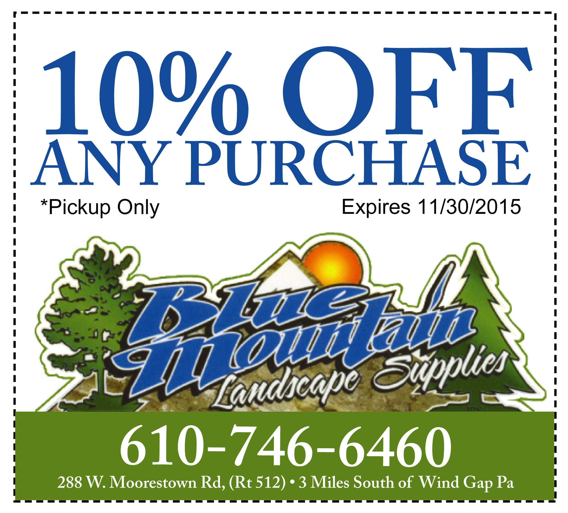 Landscaping Supplies Discount Coupon Lehigh Valley 10% Off